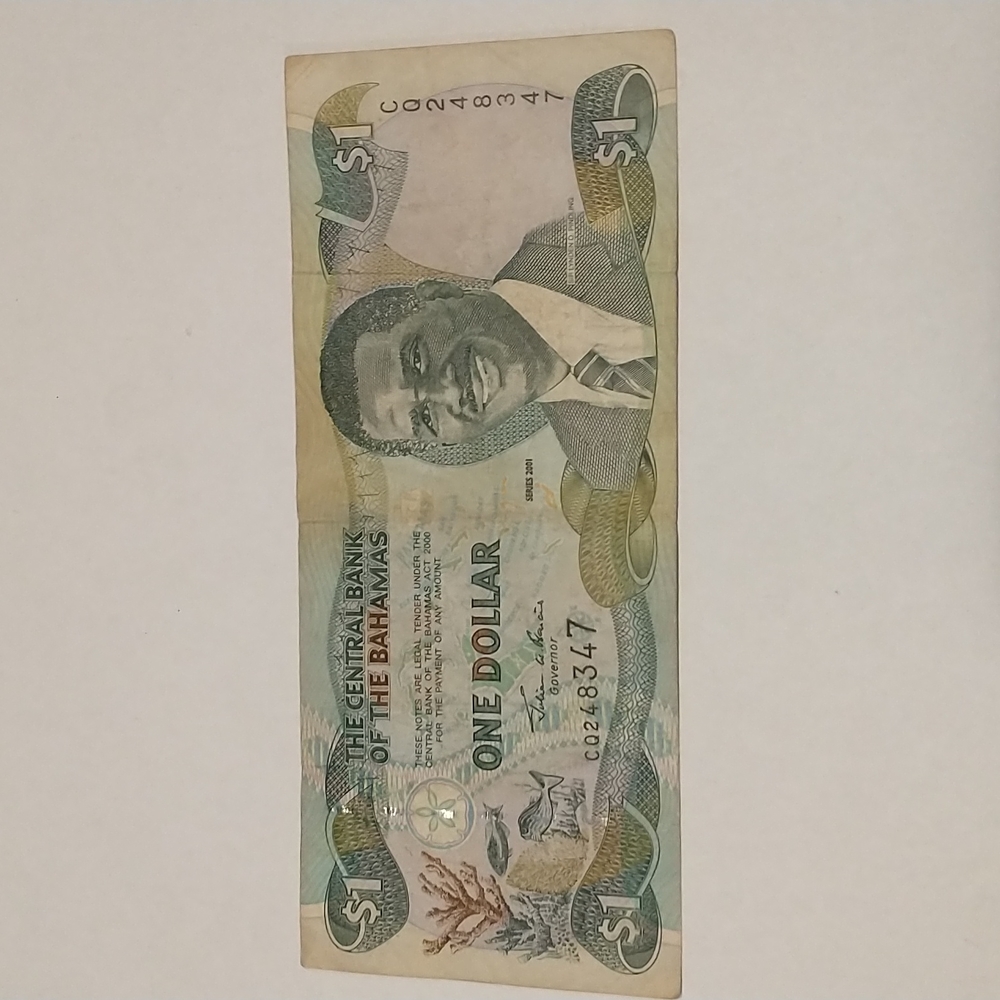 Series 2001 Bahamas $1 bank note